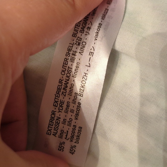 Zara linen blend lined printed oversized kimono Relaxed FitGreen Abstract Print - Picture 7 of 11